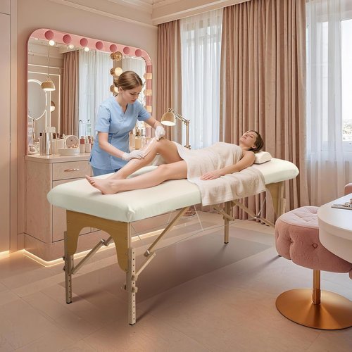PU Leather Massage Table Cover with Strip, Reusable Lash Bed Cover for 23Inch Width Massage Bed in Wax Therapy Spa Facial Tattoo Beauty Salon, Waterproof Esthetician Bed Sheet Easy to Wipe Oil Stains