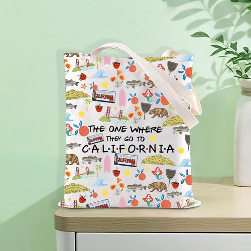 FOTAP California Trip Makeup Bag - State Souvenir Travel Bag & Housewarming Gift - Tote