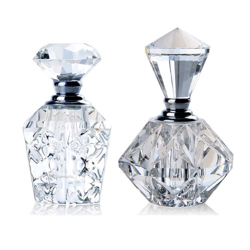 H&D Clear Carved Empty Refillable Perfume Bottle