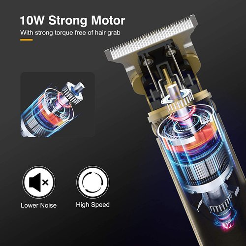Professional Hair Clippers for Men Electric Haircut Kit Hair Trimmer Grooming Waterproof Rechargeable Close Cutting T Blade Trimmer USB Rechargeable Clippers for Hair Cutting (LED-Dragon)