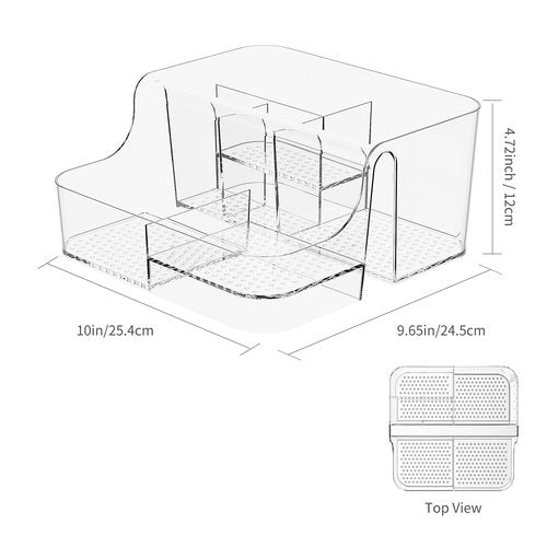 APLOP Clear Makeup Organizer Countertop – 6 Compartments Cosmetic, Jewelry, Skincare & Perfume Organizer, Vanity and Bathroom Counter Organizer, Multi-Use Makeup Brush Holder