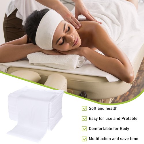 100Pcs Disposable Massage Table Sheets 31" x 71" Non-Woven Fabric Disposable Bed Sheets Breathable SPA Bed Cover for Massage Beauty Tattoos