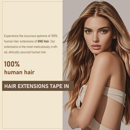 DNE Tape in Hair Extensions Real Human Hair 14 inches 20Pcs/40g/Pack Seamless Dark Brown to Chestnut Brown#T4-P4/27 Straight Invisible Double Sided Tape in Hair Extensions for Women/Girls