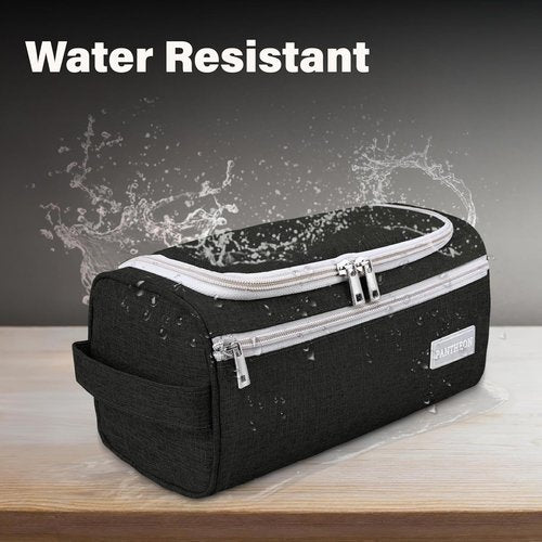 emissary Travel Hanging Toiletry Bag, Lightweight Travel Makeup Organizer for Man and Women, Waterproof Cosmetic Makeup Bag Organizer with Hanging Hook for Accessories,Essentials, Toiletries (Black)