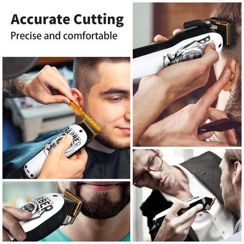 BESTBOMG® Updated Professional Hair Clippers Cordless Hair Haircut Kit Rechargeable 2000mAh Hair Beard Trimmer Haircut Grooming Kit with 6 Guide Combs & for Men/Father/Husband/Boyfriend