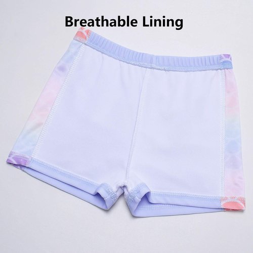 Girls Rash Guard Swimwear Mermaid Swimsuits 2-Piece Short Sleeve Swimwear