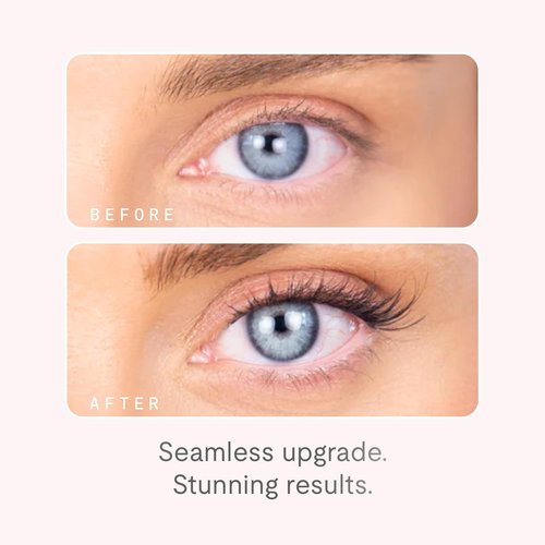 Silly George Single-Size Pop-On Lashes - DIY 1-Step Pre-Glued Faux Eyelash Cluster Kit, Natural Look Extensions, Pack of 24 Individual Clusters, Black - Rosy, 12mm