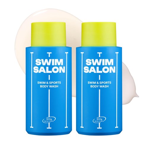 SWIM SALON Chlorine-Removing Body Wash for Swimmers | Vitamin C | Hydrating & Refreshing | Sulfate-Free, Silicone-Free, Paraben-Free (10.58 oz / 300g, Pack of 2)