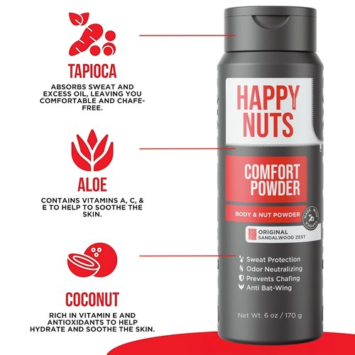 Happy Nuts Starter Sack Bundle Comfort Cream Deodorant, Comfort Powder, and Toiletry Bag