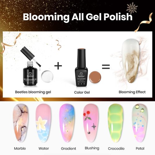 beetles Gel Polish Nail Set 20 Colors Dreamy Town Collection with Blooming Gel