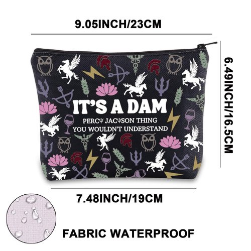 JNIAP Camp Blood Makeup Bag Camp Jupiter Gift 13 Cabins Gift I'd Rather Be In Camp Blood Zipper Pouch (It's a DAM black mb)