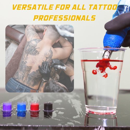 Tattoo Ink Caps - Narkysus 1000Pcs Large Ink Cups Disposable Tattoo Caps with Base #17mm Clear Plastic Pigment Caps Container Ink Cups for Tattoo Ink Tattoo Supplies