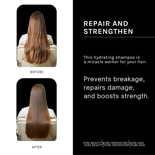 pH PURE HAIR Argan & Keratin Shampoo - Deeply Hydrating & Moisturizing Hair Shampoo for Damaged, Color-Treated Hair - Adds Shine, Strength & Softness - 8.45 oz