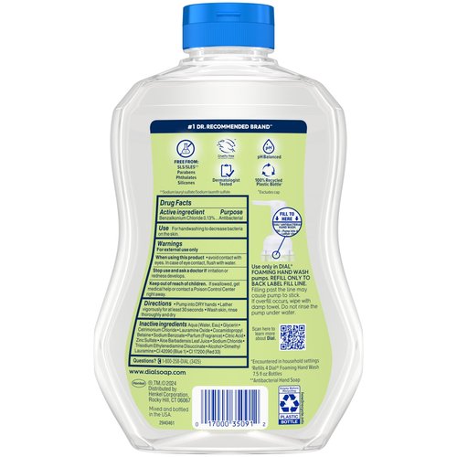 Dial Antibacterial Defense Foaming Hand Soap + Aloe, Soothing White Tea, 30 Fl Oz Hand Soap Refill (Pack of 4), Dermatologist-Tested, Gentle on Skin