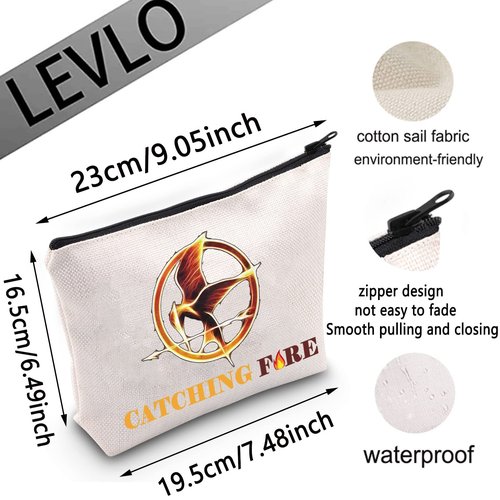 LEVLO Hunger Movie Cosmetic Makeup Bag Hunger Movie Inspired Gift Fire Makeup Zipper Pouch Bag (Fire Bag)