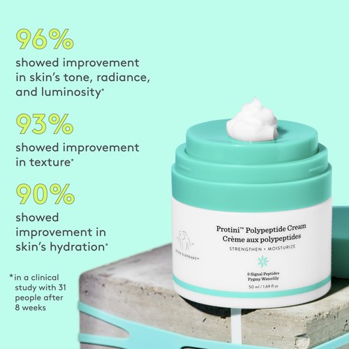 Drunk Elephant Protini Polypeptide Cream - 15 ml/.5 fl oz - Firming Moisturizer - Clean Clinical Skincare - Cruelty-Free - Dermatologist-Tested - Free of Essential Oils, Silicones, and Fragrance
