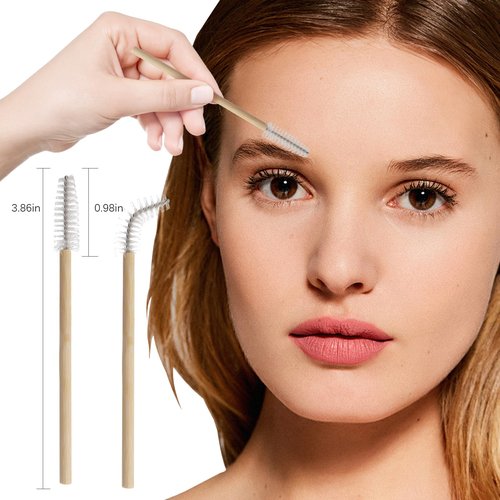 500PCS Disposable Eyelash Brushes - Upgraded Mascara Wands & Makeup Applicators Kit for Eyelash Extensions Makeup and Eyebrow Grooming(White)