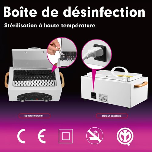Soiiw High Temperature Sterilizer Autoclave Machine 110V 300W Nail Tool Sterilizer Dry Heat Sterilizer Dental Tool Sterilizer esterilizador de manicura 1.5L Salon Equipment for Metal Tools with Handle