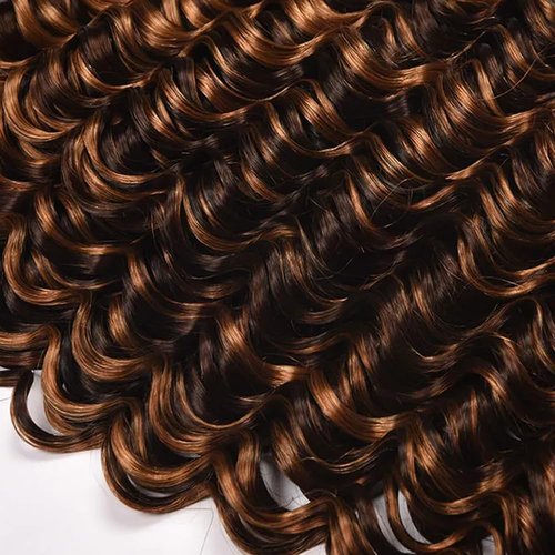Highlight Brown Bundles Human Hair P430 Ombre Bundles Chocolate Deep Wave Bundle 10 12 14 Inch Unprocessed Brazilian Remy Hair P430 Brown Deep Wave Human Hair 100G/Pc