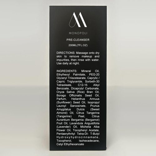 Monopoli Skin Pre-Cleanser Oil | Deep Cleansing and Nourishing | Enriched with Rice Bran Oil | Perfect for Removing Makeup and Impurities | Single 200ml