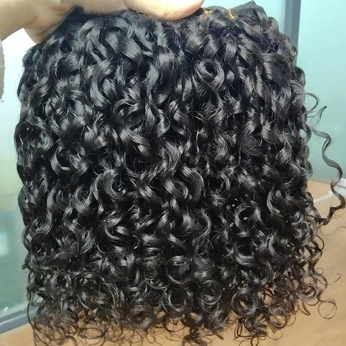 16A Double Weft Pixie Bouncy Curly Human Hair Bundles 18 Inch 1 Bundle Burmese Curly Human Hair Bundles 3C4A 100% Unprocessed Brazilian Raw Virgin Hair Extensions Quick Weave Extensions Natural Color