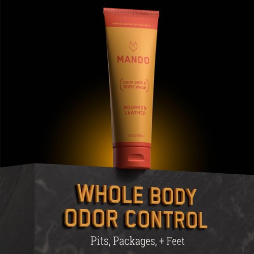 Mando Odor Shield Body Wash - Mt. Fuji and Bourbon Leather Scents - 24 Hour Control, Removes Odor Better than Soap | Mt Fuji | SLS Free, Paraben Free, Skin Safe