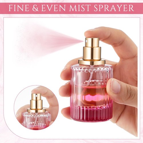 Teenyyou 12 Pcs 30 ml Perfume Cologne Bottles Empty Refillable Travel Glass Chic Empty Perfume Spray Bottles Decorative Set for Men Women Portable Dispenser Fragrance Container Set
