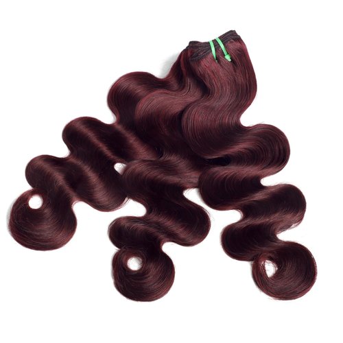 HERMOUS 13A Double Drawn 99J Dark Burgundy Human Hair Bundles Body Wave, Double Lifespan Than Regular Bundle Keep Silky & Soft After Washes Colored #99J Wine Single Bundles Raw Hair Quick Weave 12 IN