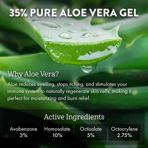 Aloe Up Sport Continuous Spray Sunscreen SPF 30 - Broad Spectrum UVA/UVB Sunscreen Protector for Face and Body - With Aloe Vera Gel - Fast Absorbing Sheer Formula - Reef Safe - Fragrance-Free - 6 Oz