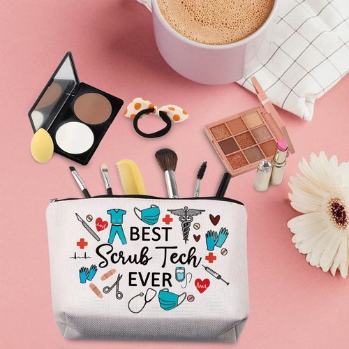 TSOTMO Zipper Pouch Surgical Gift Best Scrub Tech Ever Gift Surgeon Gift Thank Gift For Surgical Nurse Doctor