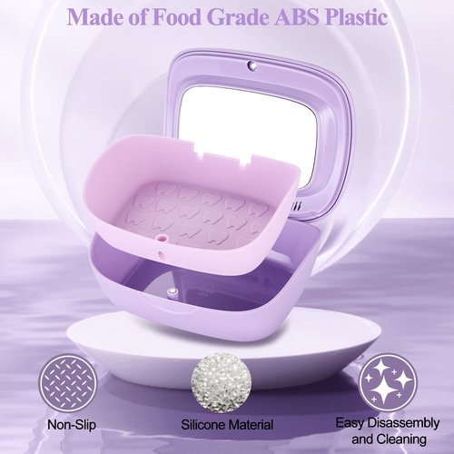 LONGMON Double Layer Retainer Case With Mirror, Retainer Holder With Remover Tool And Cleaning Brush With Vent Holes Compatible With Aligner Case