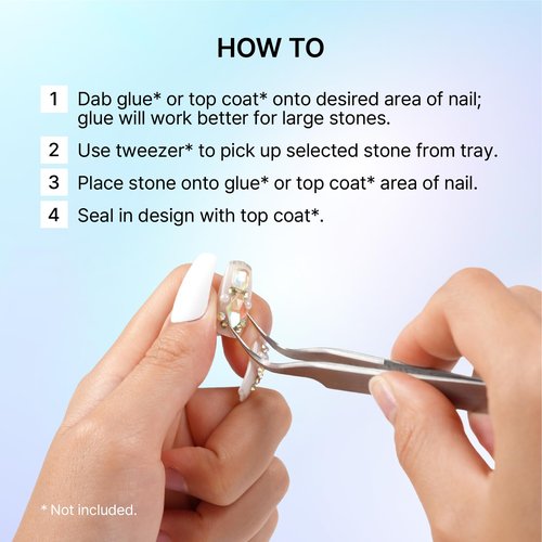 KISS Nail Art Charms & Dual Ended Rhinestone Picker Tool Nail Decoration Set, 3D Jewelry & Gem Kit for Salon Quality Manicure, Supplies & Accessories (Silver + Gold + Aurora)
