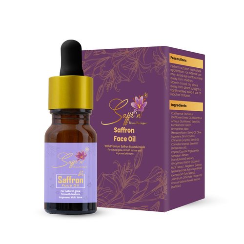 Saffr'n Brightening & Hydrating Face Oil with real and natural Saffron Strands, Squalene, Jojoba, Green Tea | 0.5 fl oz.