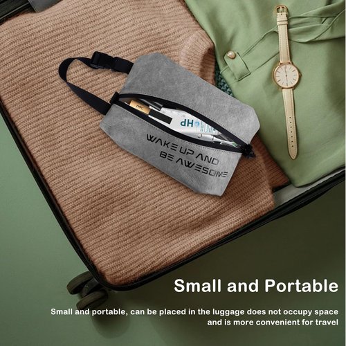 Maplerich Eco-Friendly Travel Toiletry Bag for Men & Women - Lightweight Waterproof Cosmetic Bag, Small Hygiene Organizer for Toiletries， Wet Bag, Perfect for Travel, Gym, or Daily Use (Grey)