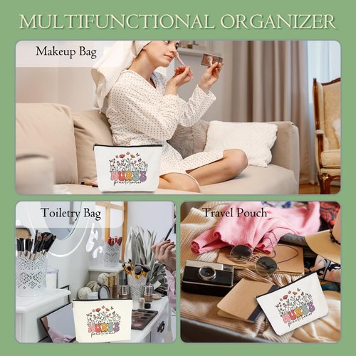 MQBMQB Nurse Practitioner Gifts for women Makeup Bag Nursing Cosmetic Bag Accessories Appreciation Gifts for Women Nurses Coworkers Graduation Birthday Survival Kit Makeup Travel pouch
