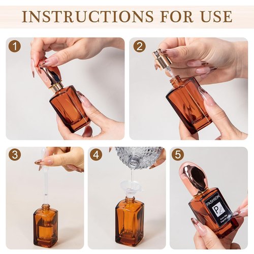 Yebeauty 3pcs 30ml Refillable Perfume Bottles, Glass Perfume Bottles Empty Atomizer Mist Spray Bottle for Perfume Cologne Dispenser, Clear Pink Amber