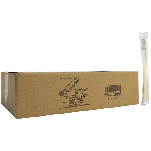 Disposable 30 Tuft Individually Wrapped Toothbrushes -Case of 144 - Dawnmist