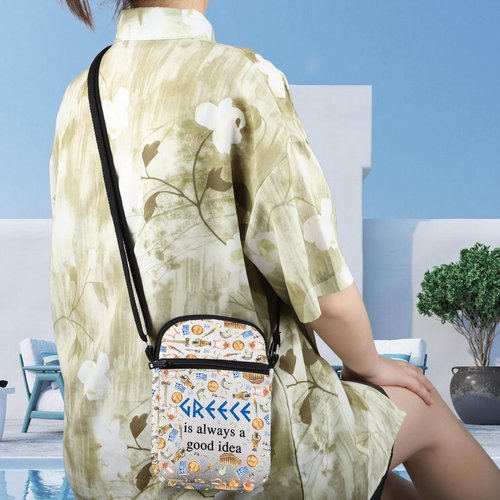 WCGXKO Greece Gift Surprise Trip Zipper Pouch Crossbody Bag - Greece Is Always A Good Idea (GREECE CR)