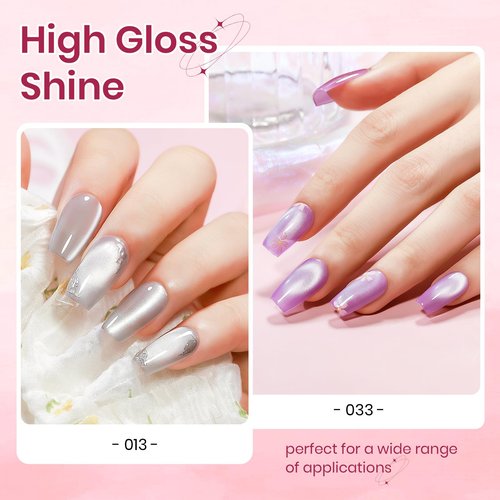 SUPWEE 24 Colors Cat Eye Gel Nail Polish Set, Summer Magnetic Nail Gel Polish Silver Nude Pink Blue Cateye Gels for Nails Varvish Home DIY