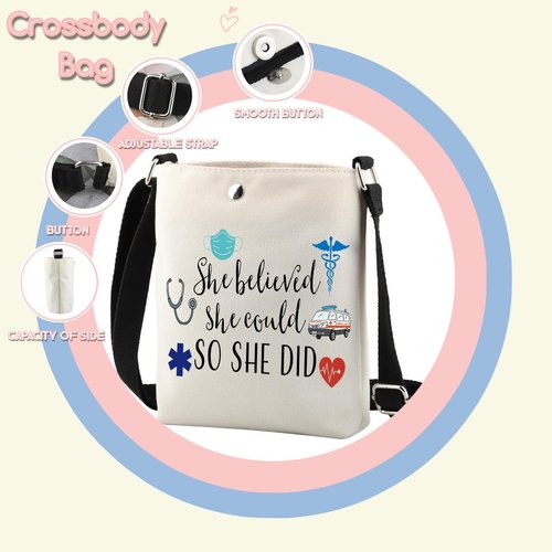 TSOTMO Emergency Medical Technician Gift She Believed She Could So She Did Inspirational EMT Makeup Bag (She Believed EMT CR)