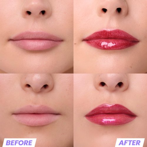 Wonderskin Wonder Blading Lip Stain Peel Off Masque - Long Lasting, Waterproof (First Kiss) with Top Gloss - Red Glitter Lip Gloss, Hydrating and High Shine Finish