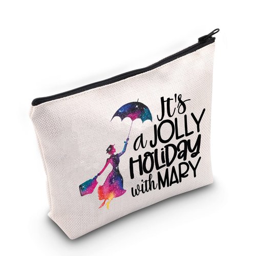 WZMPA Movie Cosmetic Makeup Bag Umbrella Fans Gift It's Jolly Holiday With Mary Makeup Zipper Pouch Bag For Women Girls (Holiday With Mary)