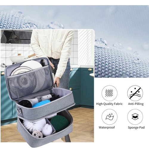 Rsobl Storage Bag for Electric Spin Scrubber,Organizer Case Compatible with Electric Scrubber for Cleaning,Carry Case for Bathroom Scrubber Electric (Bag Only)