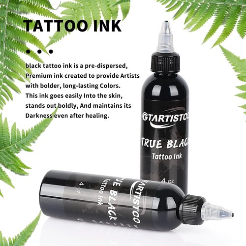 Black Tattoo Ink Professional 4oz (120ml) Vegan-Friendly Pigment Tattoo Ink Supplies