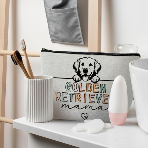 RYYCDOI Golden Retriever Gift for Women, Golden Retriever Mom Mama Makeup Bag Pouch