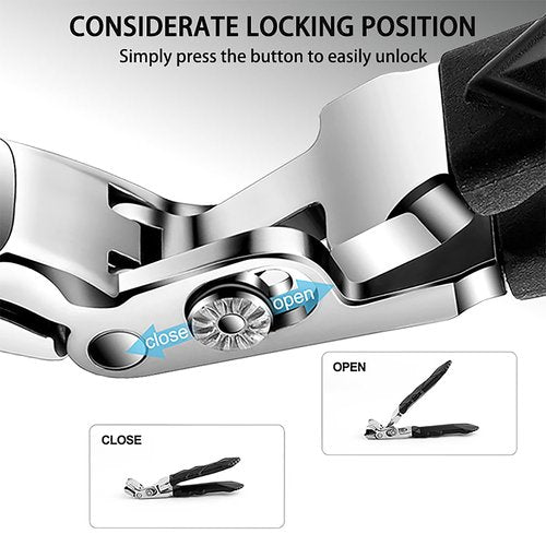 Goredny Orthoclip 2025 Upgraded Stainless Steel Nail Clippers，180° Wide-Mouth Bite, Splash-Proof Design，Double Configuration (Oblique & Flat Mouth)
