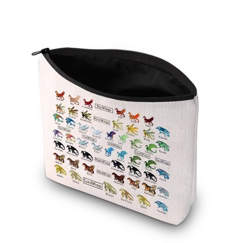 PXTIDY Dragon Novel Makeup Bag Bookish Gift Dragon Tribes For Dragon Lovers Cosmetic Bag