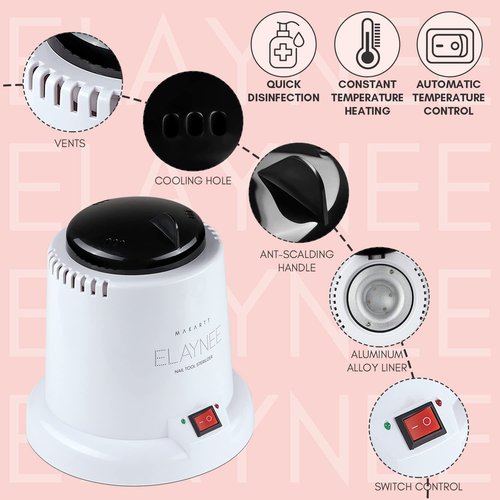 Makartt Nail Tool Sterilizer - For Esthetician Sterilization Machine Metal Nail Art Tools Lash Tech Supplies Must Haves Autoclave Sterilizers High Temperature For Manicure Salon