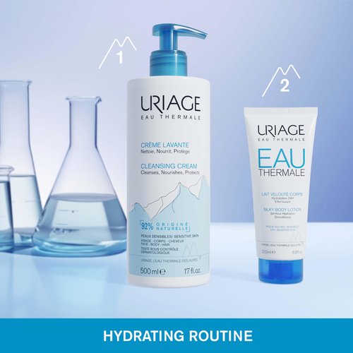 Uriage Silky Body Lotion with Shea Butter & Hyaluronic Acid | 24H Hydration, Smoothing Effect, Moisturizer, Paraben-Free, 200 mL / 6.76 oz