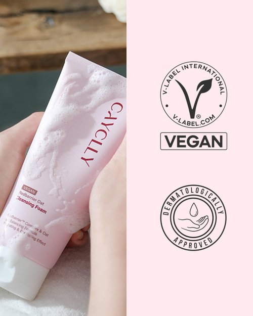 CAYCLLY Redbarrier Oat Cleansing Foam | Gentle Hydrating Face Wash with LHA, PHA & Hyaluronic Acid | Low-pH Korean Cleanser for Daily Use, Pore Care & Removing Impurities, 5.07 fl. oz.
